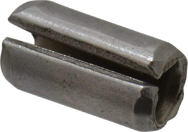 Made in USA - 1/8" Diam x 1/4" Long Slotted Spring Pin - Grade 420 Stainless Steel, Bright Finish - Exact Tool & Supply
