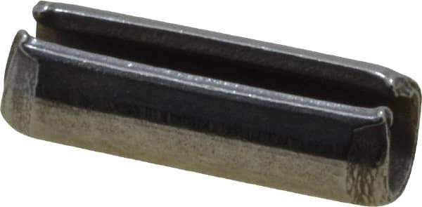 Made in USA - 1/8" Diam x 3/8" Long Slotted Spring Pin - Grade 420 Stainless Steel, Bright Finish - Exact Tool & Supply