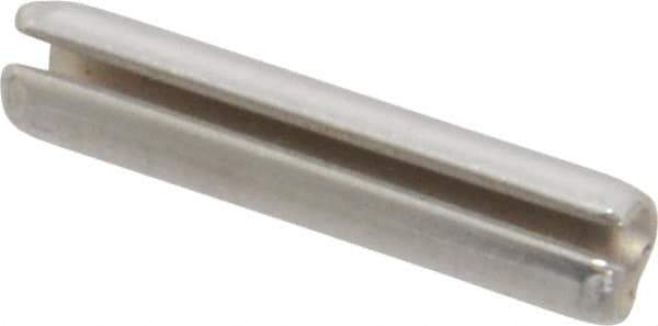Made in USA - 1/8" Diam x 5/8" Long Slotted Spring Pin - Grade 420 Stainless Steel, Bright Finish - Exact Tool & Supply