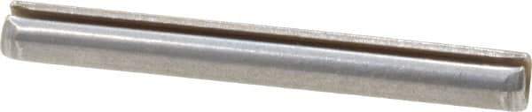 Made in USA - 1/8" Diam x 1-1/8" Long Slotted Spring Pin - Grade 420 Stainless Steel, Bright Finish - Exact Tool & Supply