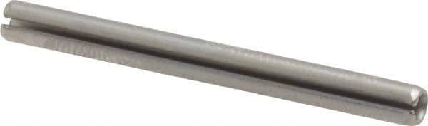 Made in USA - 1/8" Diam x 1-3/8" Long Slotted Spring Pin - Grade 420 Stainless Steel, Bright Finish - Exact Tool & Supply