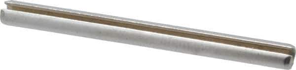 Made in USA - 1/8" Diam x 1-1/2" Long Slotted Spring Pin - Grade 420 Stainless Steel, Bright Finish - Exact Tool & Supply