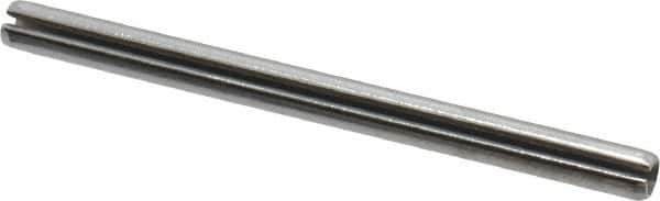 Made in USA - 1/8" Diam x 1-3/4" Long Slotted Spring Pin - Grade 420 Stainless Steel, Bright Finish - Exact Tool & Supply