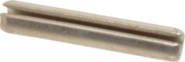 Made in USA - 5/32" Diam x 7/8" Long Slotted Spring Pin - Grade 420 Stainless Steel, Bright Finish - Exact Tool & Supply