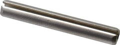 Made in USA - 5/32" Diam x 1-1/8" Long Slotted Spring Pin - Grade 420 Stainless Steel, Bright Finish - Exact Tool & Supply
