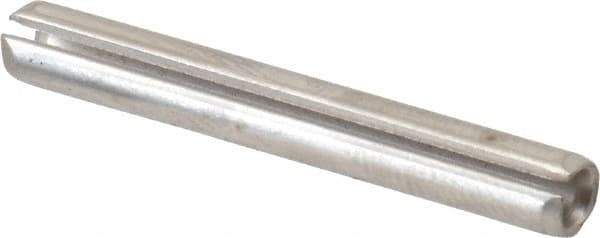 Made in USA - 5/32" Diam x 1-1/4" Long Slotted Spring Pin - Grade 420 Stainless Steel, Bright Finish - Exact Tool & Supply