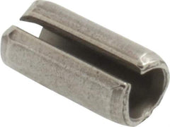 Made in USA - 3/16" Diam x 3/8" Long Slotted Spring Pin - Grade 420 Stainless Steel, Bright Finish - Exact Tool & Supply