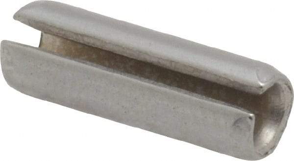 Made in USA - 3/16" Diam x 9/16" Long Slotted Spring Pin - Grade 420 Stainless Steel, Bright Finish - Exact Tool & Supply