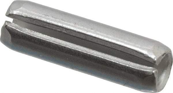 Made in USA - 3/16" Diam x 5/8" Long Slotted Spring Pin - Grade 420 Stainless Steel, Bright Finish - Exact Tool & Supply