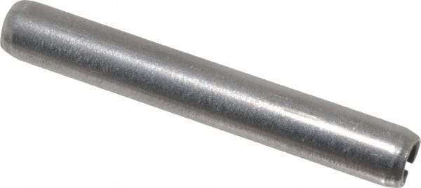Made in USA - 3/16" Diam x 1-3/8" Long Slotted Spring Pin - Grade 420 Stainless Steel, Bright Finish - Exact Tool & Supply