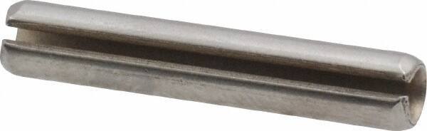 Made in USA - 7/32" Diam x 1-1/4" Long Slotted Spring Pin - Grade 420 Stainless Steel, Bright Finish - Exact Tool & Supply