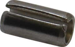 Made in USA - 1/4" Diam x 1/2" Long Slotted Spring Pin - Grade 420 Stainless Steel, Bright Finish - Exact Tool & Supply