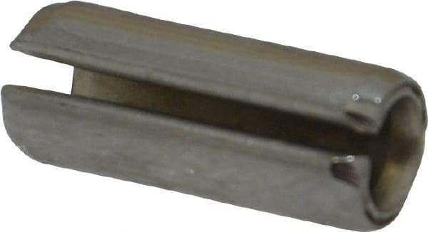 Made in USA - 1/4" Diam x 5/8" Long Slotted Spring Pin - Grade 420 Stainless Steel, Bright Finish - Exact Tool & Supply