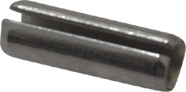 Made in USA - 1/4" Diam x 3/4" Long Slotted Spring Pin - Grade 420 Stainless Steel, Bright Finish - Exact Tool & Supply