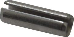 Made in USA - 1/4" Diam x 3/4" Long Slotted Spring Pin - Grade 420 Stainless Steel, Bright Finish - Exact Tool & Supply