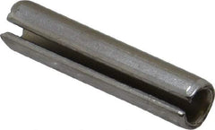 Made in USA - 1/4" Diam x 1-1/8" Long Slotted Spring Pin - Grade 420 Stainless Steel, Bright Finish - Exact Tool & Supply