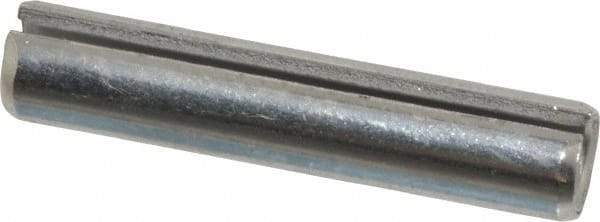 Made in USA - 1/4" Diam x 1-1/4" Long Slotted Spring Pin - Grade 420 Stainless Steel, Bright Finish - Exact Tool & Supply