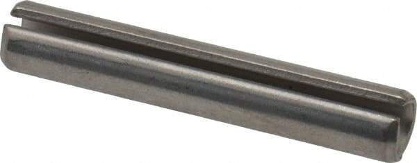 Made in USA - 1/4" Diam x 1-1/2" Long Slotted Spring Pin - Grade 420 Stainless Steel, Bright Finish - Exact Tool & Supply