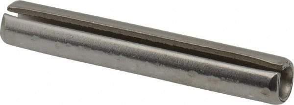 Made in USA - 5/16" Diam x 2" Long Slotted Spring Pin - Grade 420 Stainless Steel, Bright Finish - Exact Tool & Supply