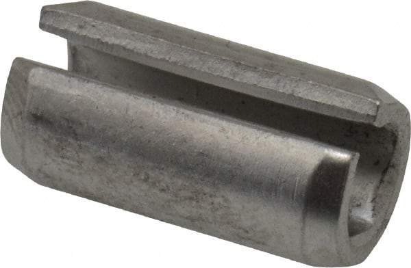 Value Collection - 3/8" Diam x 3/4" Long Slotted Spring Pin - Grade 420 Stainless Steel, Bright Finish - Exact Tool & Supply