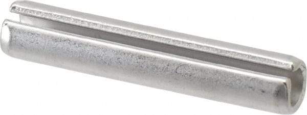 Made in USA - 3/8" Diam x 2" Long Slotted Spring Pin - Grade 420 Stainless Steel, Bright Finish - Exact Tool & Supply