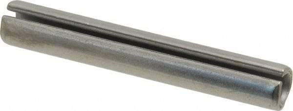 Made in USA - 3/8" Diam x 2-1/2" Long Slotted Spring Pin - Grade 420 Stainless Steel, Bright Finish - Exact Tool & Supply