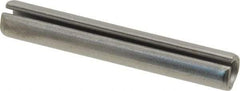 Made in USA - 3/8" Diam x 2-1/2" Long Slotted Spring Pin - Grade 420 Stainless Steel, Bright Finish - Exact Tool & Supply