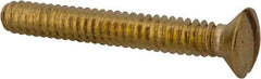 Value Collection - #6-32 UNC, 1" OAL Slotted Drive Machine Screw - Oval Head, Brass, Uncoated, Without Washer - Exact Tool & Supply