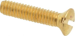 Value Collection - #8-32 UNC, 3/4" OAL Slotted Drive Machine Screw - Oval Head, Brass, Uncoated, Without Washer - Exact Tool & Supply