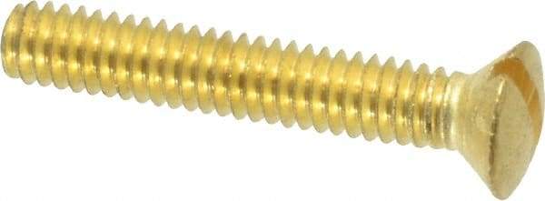 Value Collection - #8-32 UNC, 1" OAL Slotted Drive Machine Screw - Oval Head, Brass, Uncoated, Without Washer - Exact Tool & Supply