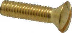 Value Collection - #10-32 UNF, 3/4" OAL Slotted Drive Machine Screw - Oval Head, Brass, Uncoated, Without Washer - Exact Tool & Supply