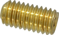 Value Collection - 3/8-16 UNC, 3/4" OAL, Cup Point Set Screw - Brass, 3/16" Key - Exact Tool & Supply
