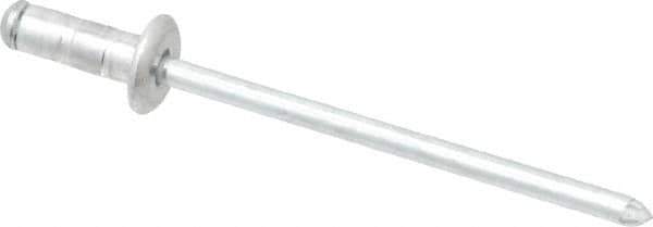 RivetKing - Size 41-43 Dome Head Aluminum Multi Grip Blind Rivet - Steel Mandrel, 0.039" to 0.187" Grip, 1/4" Head Diam, 0.129" to 0.133" Hole Diam, 0.389" Length Under Head, 1/8" Body Diam - Exact Tool & Supply