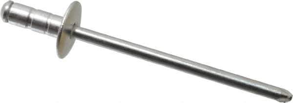 RivetKing - Size 41-43 Large Flange Dome Head Aluminum Multi Grip Blind Rivet - Steel Mandrel, 0.02" to 1/8" Grip, 3/8" Head Diam, 0.129" to 0.133" Hole Diam, 0.313" Length Under Head, 1/8" Body Diam - Exact Tool & Supply