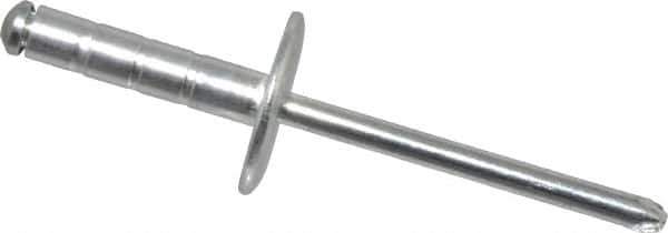 RivetKing - Size 66-69 Large Flange Dome Head Aluminum Multi Grip Blind Rivet - Steel Mandrel, 0.275" to 0.598" Grip, 0.612" Head Diam, 0.192" to 0.196" Hole Diam, 7/8" Length Under Head, 3/16" Body Diam - Exact Tool & Supply