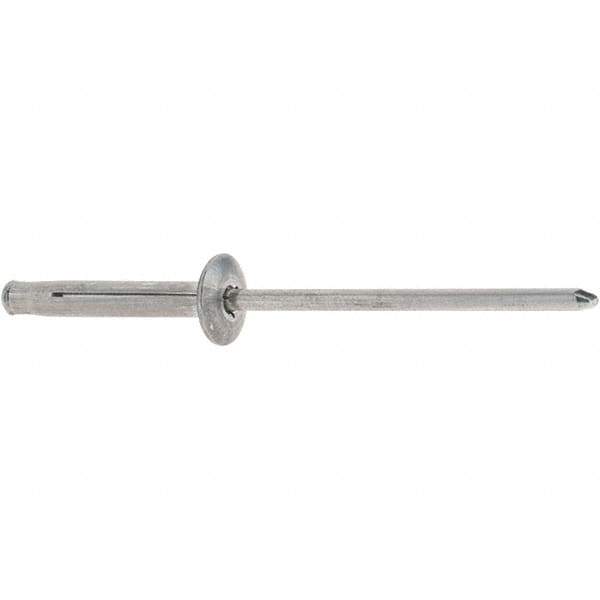 RivetKing - Dome Head Aluminum Plus Blind Rivet - Aluminum Mandrel, 1/8" to 3/8" Grip, 0.312" Head Diam, 0.129" to 0.143" Hole Diam, 0.975" Length Under Head, 1/8" Body Diam - Exact Tool & Supply