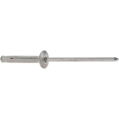 RivetKing - Dome Head Aluminum Plus Blind Rivet - Aluminum Mandrel, 1/8" to 3/8" Grip, 0.312" Head Diam, 0.129" to 0.143" Hole Diam, 0.975" Length Under Head, 1/8" Body Diam - Exact Tool & Supply