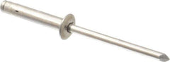 RivetKing - Dome Head Aluminum Tri Folding Blind Rivet - Aluminum Mandrel, 0.157" to 0.472" Grip, 0.386" Head Diam, 0.196" to 0.209" Hole Diam, 1.07" Length Under Head, 3/16" Body Diam - Exact Tool & Supply