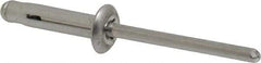 RivetKing - Dome Head Aluminum Tri Folding Blind Rivet - Aluminum Mandrel, 0.04" to 0.354" Grip, 0.386" Head Diam, 0.196" to 0.209" Hole Diam, 0.906" Length Under Head, 3/16" Body Diam - Exact Tool & Supply
