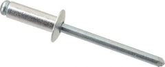 RivetKing - Size 66 Dome Head Aluminum Open End Blind Rivet - Steel Mandrel, 0.251" to 3/8" Grip, 3/8" Head Diam, 0.192" to 0.196" Hole Diam, 0.575" Length Under Head, 3/16" Body Diam - Exact Tool & Supply