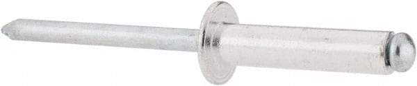 RivetKing - Size 610 Dome Head Aluminum Open End Blind Rivet - Steel Mandrel, 0.501" to 5/8" Grip, 3/8" Head Diam, 0.192" to 0.196" Hole Diam, 0.825" Length Under Head, 3/16" Body Diam - Exact Tool & Supply