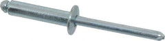 RivetKing - Size 610 Dome Head Steel Open End Blind Rivet - Steel Mandrel, 0.501" to 5/8" Grip, 3/8" Head Diam, 0.192" to 0.196" Hole Diam, 0.825" Length Under Head, 3/16" Body Diam - Exact Tool & Supply