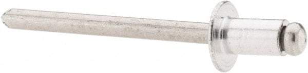 RivetKing - Size 62 Dome Head Aluminum Open End Blind Rivet - Aluminum Mandrel, 0.02" to 1/8" Grip, 3/8" Head Diam, 0.192" to 0.198" Hole Diam, 0.325" Length Under Head, 3/16" Body Diam - Exact Tool & Supply