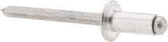 RivetKing - Size 64 Dome Head Aluminum Open End Blind Rivet - Aluminum Mandrel, 0.188" to 1/4" Grip, 3/8" Head Diam, 0.192" to 0.198" Hole Diam, 0.45" Length Under Head, 3/16" Body Diam - Exact Tool & Supply