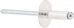 RivetKing - Size 66 Large Flange Dome Head Aluminum Open End Blind Rivet - Steel Mandrel, 0.251" to 3/8" Grip, 5/8" Head Diam, 0.192" to 0.196" Hole Diam, 0.575" Length Under Head, 3/16" Body Diam - Exact Tool & Supply
