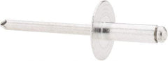 RivetKing - Size 66 Large Flange Dome Head Aluminum Open End Blind Rivet - Aluminum Mandrel, 0.251" to 3/8" Grip, 5/8" Head Diam, 0.192" to 0.196" Hole Diam, 0.575" Length Under Head, 3/16" Body Diam - Exact Tool & Supply