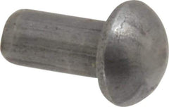RivetKing - 1/8" Body Diam, Round Steel Solid Rivet - 1/4" Length Under Head - Exact Tool & Supply