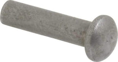 RivetKing - 1/8" Body Diam, Round Uncoated Steel Solid Rivet - 1/2" Length Under Head - Exact Tool & Supply