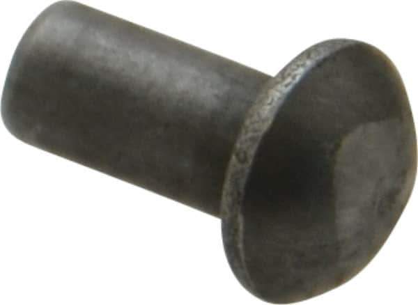 RivetKing - 3/16" Body Diam, Round Uncoated Steel Solid Rivet - 3/8" Length Under Head - Exact Tool & Supply