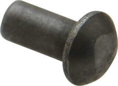 RivetKing - 3/16" Body Diam, Round Uncoated Steel Solid Rivet - 3/8" Length Under Head - Exact Tool & Supply